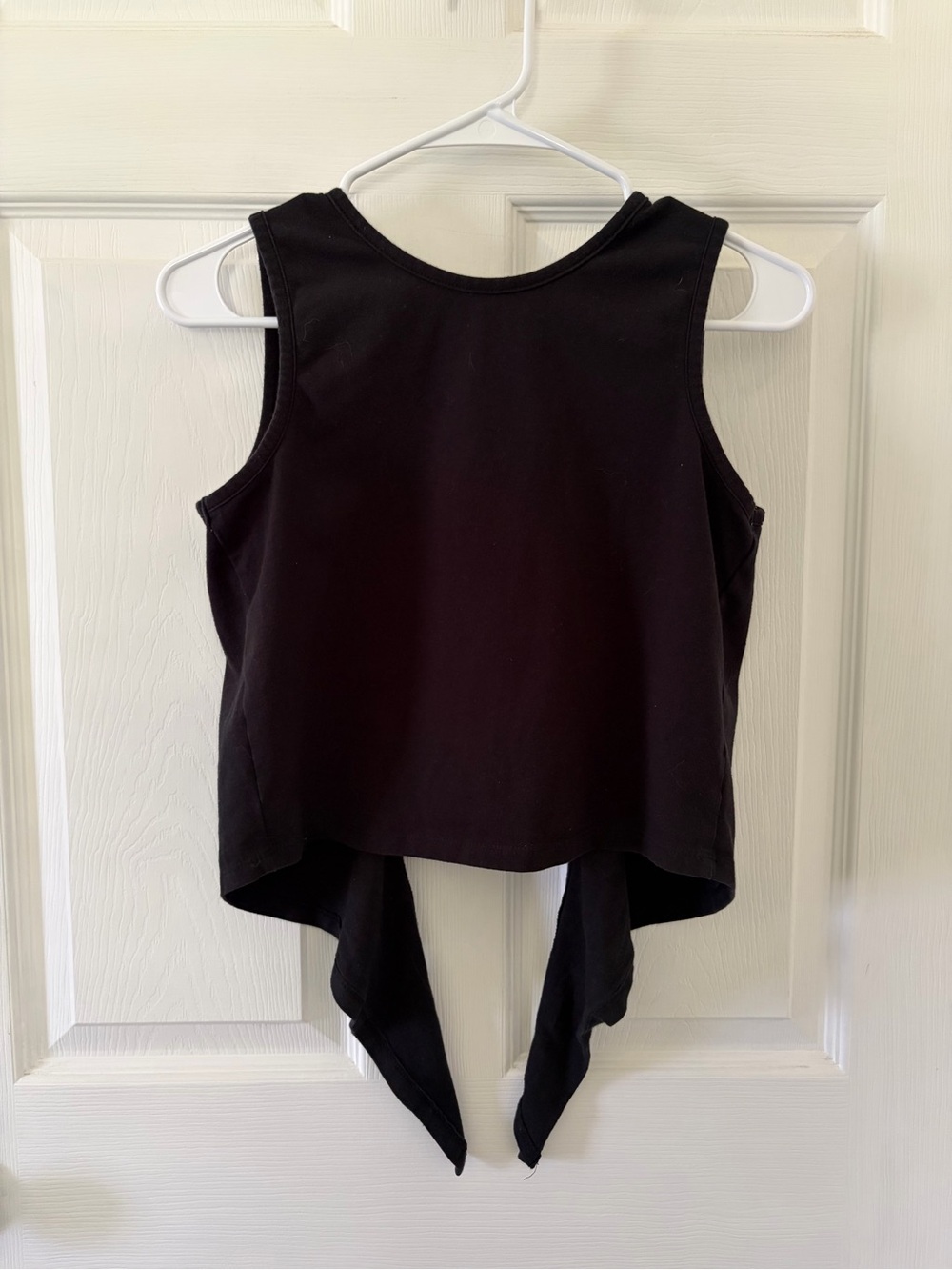 Poof! Black Tie-Back Cropped Tank Top